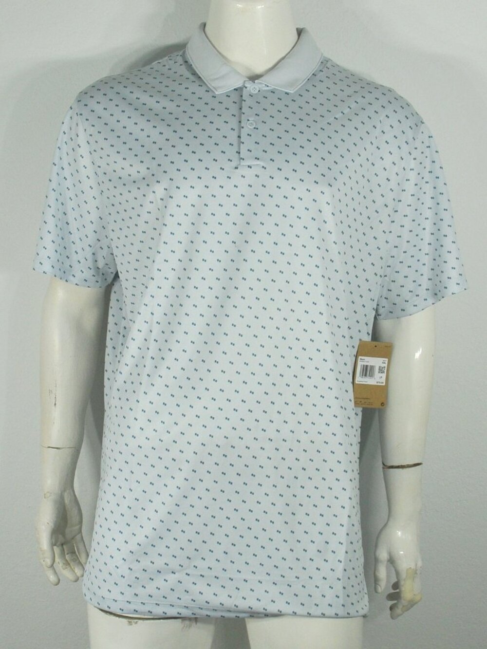 Nike Golf Polo Men's 2XL Dri-FIT short sleeve Printed Blue NWT